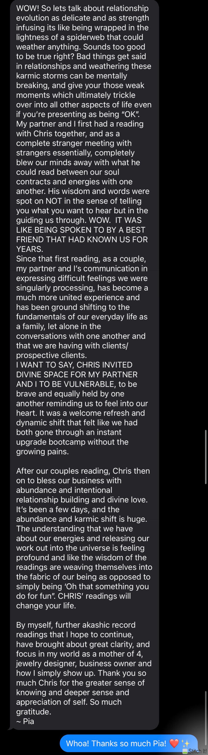 A happy client!